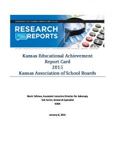 Kansas Educational Achievement Report Card 2015 Kansas ...