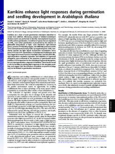 Karrikins enhance light responses during ... - Semantic Scholar