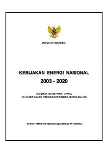 kebijakan energi nasional 2003-2020