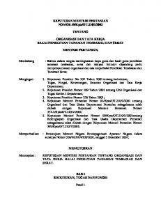 keputusan menteri pertanian - Peraturan Perundang-undangan ...