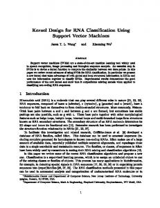 Kernel Design for RNA Classification Using Support Vector Machines ...