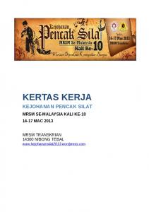 Kertas Kerja Silat 2013 - WordPress.com