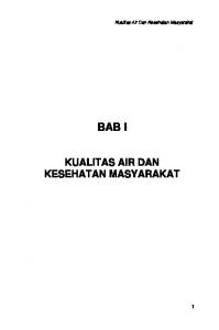 Kesehatan Masyarakat Dan Teknologi Peningakatan Kualitas Air