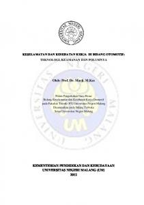 keselamatan dan kesehatan kerja di bidang otomotif ... - Library UM
