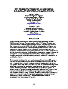 key considerations for a successful subsurface drip irrigation (sdi)