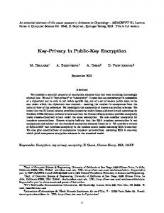 Key-Privacy in Public-Key Encryption