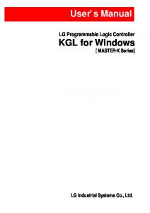 KGL for Windows User's Manual - Foster