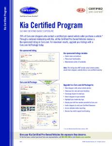 Kia Certified Program - Cars.com