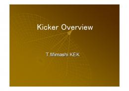 Kicker Overview - KEK