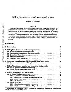 Killing-Yano tensors and some applications