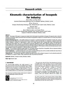 Kinematic characterisation of hexapods for industry - Semantic Scholar