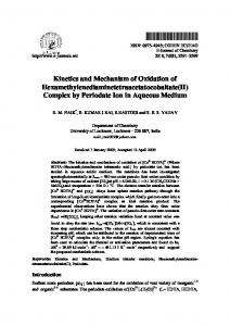 Kinetics and Mechanism of Oxidation of