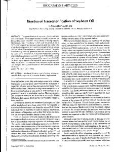 Kinetics of Transesterification of Soybean Oil