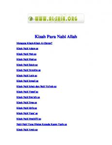 Kisah Para Nabi Allah