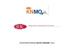 KLEIN REPERTORIUM SECTIE FANFARE 2015