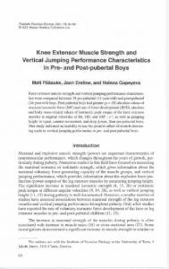 Knee Extensor Muscle Strength and Vertical Jumping ...