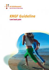 KNGF Guideline Low back pain