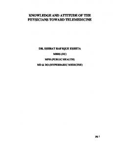 knowledge and attitude of the physicians toward