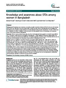 Knowledge and awareness about STDs among women in Bangladesh