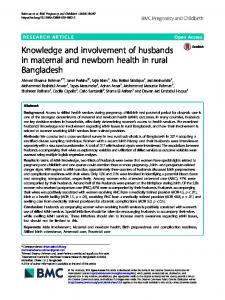 Knowledge and involvement of husbands in maternal and newborn ...