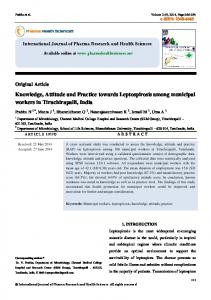 Knowledge, Attitude and Practice towards Leptospirosis among ...