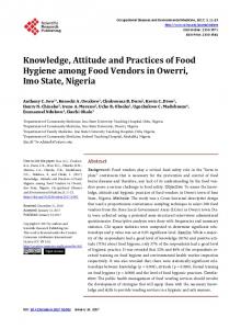 Knowledge, Attitude and Practices of Food Hygiene among Food ...