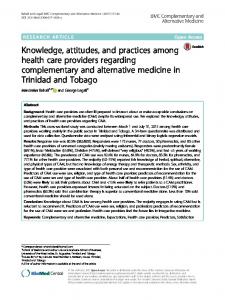 Knowledge, attitudes, and practices among health care ... - Core