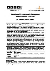 Knowledge Management in Composition of Construction ... - CiteSeerX