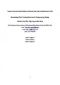 Knowledge Rich Catalog Services for Engineering Design