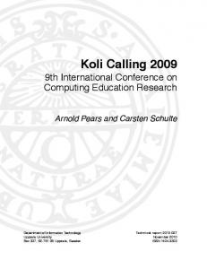 Koli Calling 2009 - Uppsala University