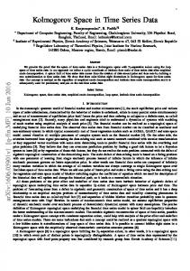 Kolmogorov Space in Time Series Data