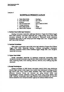 Kontrak Perkuliahan Reading 1 - Mahdum