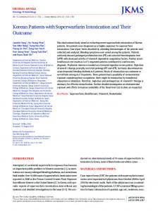 Korean Patients with Superwarfarin Intoxication ... - KoreaMed Synapse