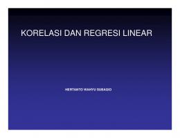 KORELASI DAN REGRESI LINEAR