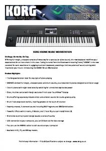 KORG KROME MUSIC WORKSTATION - KORG UK