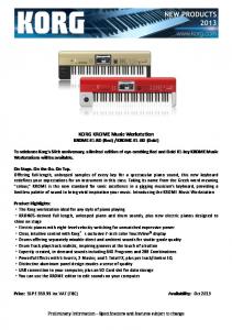 KORG KROME Music Workstation - KORG UK