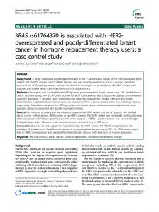 KRAS rs61764370 is associated with HER2 ... - CiteSeerX