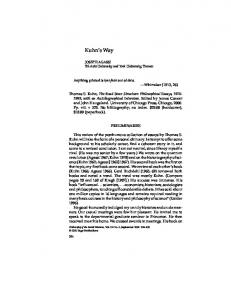 Kuhn's Way - SAGE Journals - Sage Publications