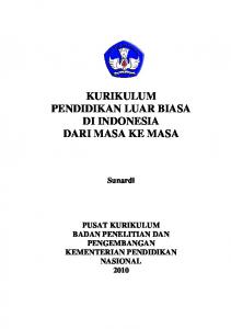 kurikulum pendidikan luar biasa di indonesia dari masa ke masa