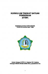 kurikulum tingkat satuan pendidikan (ktsp) - Madrasah Aliyah YATPI ...