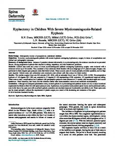 Kyphectomy in Children With Severe ... - Spine Deformity