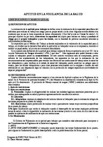 LA APTITUD EN LA VIGILANCIA DE LA SALUD 1