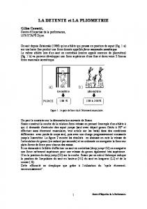 LA DETENTE et LA PLIOMETRIE - Centre d'Expertise de la ...