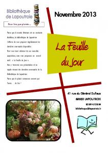 La feuille du jour Novembre 2013