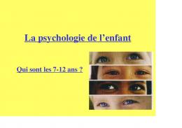 La psychologie de l'enfant