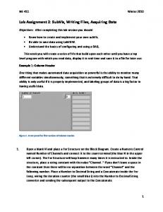 Lab Assignment 2: SubVIs, Writing Files, Acquiring Data