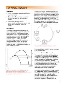 LAB TOPIC 4: ENZYMES