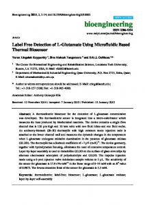 Label Free Detection of L-Glutamate Using Microfluidic Based ... - MDPI