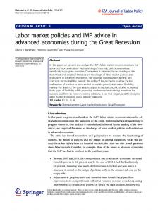 Labor market policies and IMF advice in advanced economies during ...