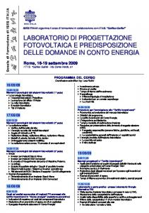 LABORATORIO DI PROGETTAZIONE FOTOVOLTAICA E ... - Nuoro